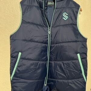 NHL seattle kraken vest old time jersey men Size L
